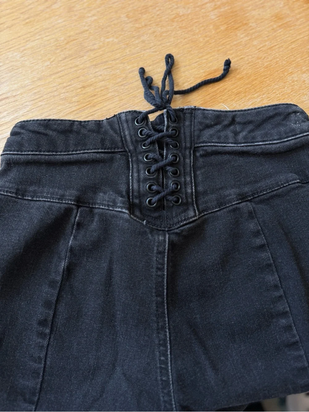 Free People Ma Cherie jeans 24 Lace up Flare Bell Bottom - Picture 6 of 8